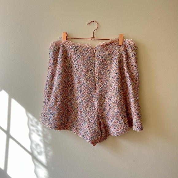 AQUA Soft Multicolored Tweed Fringe Skort NWT Size Large - Picture 9 of 10